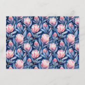 Elegant Navy Blumenmuster Begleitkarte (Rückseite)