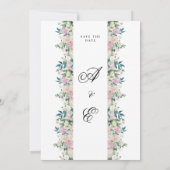 Elegant Navy Blush Pink Wedding Invitation Einladung (Rückseite)