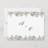 Elegant Navy Blush Pink Wedding Invitation RSVP Karte (Rückseite)