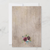 Elegant Navy Burgundy Florals Baby Shower Einladung (Rückseite)