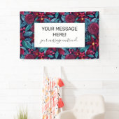 Elegant Navy Burgundy Weihnachten Floral Wasserfar Banner (Insitu)