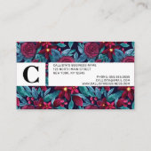 Elegant Navy Burgundy Weihnachten Floral Wasserfar Terminkarte (Rückseite)