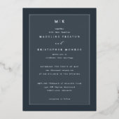 Elegant Navy Calligraphy Invitation Folieneinladung (Vorderseite)