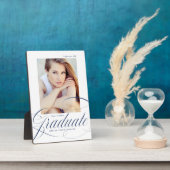 Elegant Navy Calligraphy Script Abschluss Foto Fotoplatte (Seite)