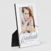 Elegant Navy Calligraphy Script Abschluss Foto Fotoplatte (Seite)