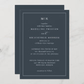 Elegant Navy Calligraphy Template Einladung (Vorne/Hinten)