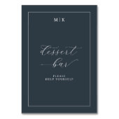 Elegant Navy Calligraphy Tischnummer (Vorderseite)