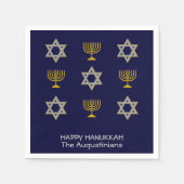 Elegant Navy Custom Hanukkah Paper Serviette (Vorderseite)