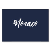 Elegant Navy Custom Wedding Table Name Tischnummer (Rückseite)