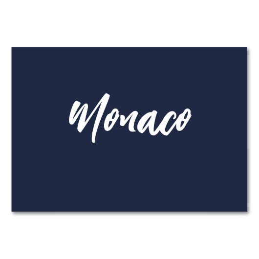 Elegant Navy Custom Wedding Table Name Tischnummer (Vorderseite)