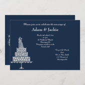ELEGANT NAVY DIAMOND SET WEDD EINLADUNG (Vorne/Hinten)