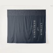 Elegant Navy Dotted Line Wandteppich (Vorderseite (Horizontal))