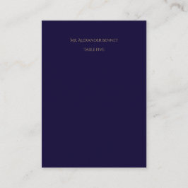 Elegant Navy Flat Place Card Platzkarte