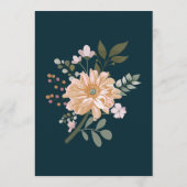 Elegant Navy Floral Photo Wedding Invitation Einladung (Rückseite)