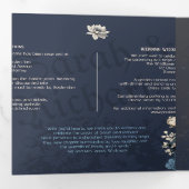 Elegant Navy Floral Tri Fold Einladung (Innen Erste Seite)