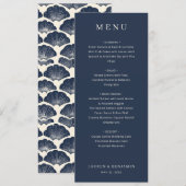 Elegant Navy Formal Menu Menükarte (Vorne/Hinten)