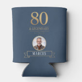 Elegant Navy & Gold 80. & Legendary Birthday Dosenkühler (Rückseite)