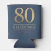 Elegant Navy & Gold 80. & Legendary Birthday Dosenkühler (Rückseite)
