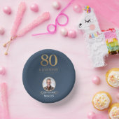 Elegant Navy & Gold 80. & Legendary Birthday Pappteller (Party)