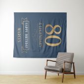 Elegant Navy & Gold 80. & Legendary Birthday Wandteppich (Beispiel (Horizontal))