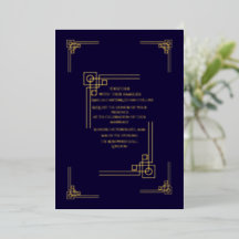 Elegant Navy & Gold Art Deco Personalisiert