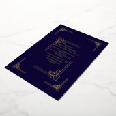 Elegant Navy& Gold Art Deco Personalized Folieneinladung (Gedreht)