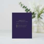 Elegant Navy& Gold Art Deco Personalized RSVP Karte (Stehend Vorderseite)