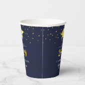 Elegant Navy Gold Confetti Script Abschluss Pappbecher (Rechts)