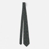 Elegant Navy & Gold Geometric Pattern Tie for Men Krawatte (Rückseite)