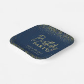 Elegant Navy Gold Glitter Confetti Birthday Party Pappteller (Gewinkelt)