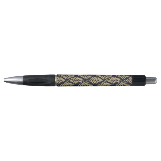 Elegant Navy Gold Leaf  Ballpoint Writing Tool Kugelschreiber (Vorderseite)