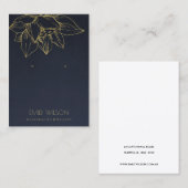 ELEGANT NAVY GOLD LOTUS EINFACHE EARRING-ANZEIGE VISITENKARTE (Vorne/Hinten)