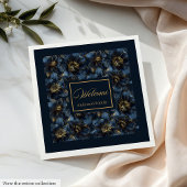 Elegant Navy Gold Napkins Individuelle Name Gesche Serviette