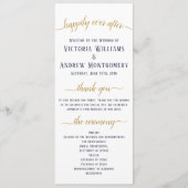 Elegant Navy Gold Script Minimal Hochzeitsfeier Programm (Vorderseite)