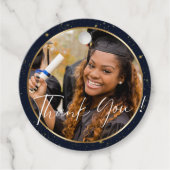 Elegant Navy Gold Vielen Dank Abschluss Geschenkanhänger (Vorderseite)