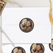 Elegant Navy Gold Vielen Dank Abschluss Runder Aufkleber