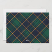 Elegant Navy Green Plaid Christmas Feiertagskarte (Rückseite)