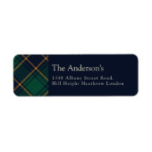 Elegant Navy Green Preppy Plaid Christmas (Vorne)