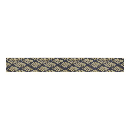 Elegant Navy Grosgrain Ribbon Spool with Gold Leaf Ripsband (Vorderseite)