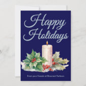 Elegant Navy Holiday Greeting Feiertagskarte (Vorderseite)