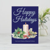 Elegant Navy Holiday Greeting Feiertagskarte (Stehend Vorderseite)