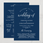 Elegant Navy Klassenskript, Hochzeitfeiertag Progr Programm (Vorne/Hinten)