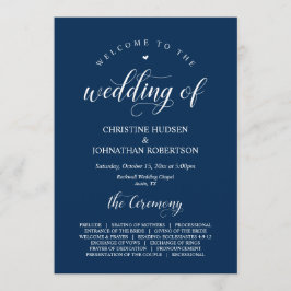 Elegant Navy Klassenskript, Hochzeitfeiertag Progr Programm