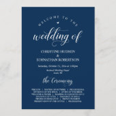 Elegant Navy Klassenskript, Hochzeitfeiertag Progr Programm (Vorderseite)