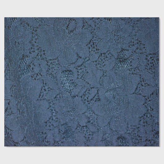 Elegant Navy Lace Geschenkpapier (Flach)