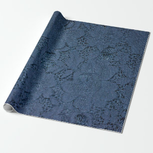 Elegant Navy Lace Geschenkpapier