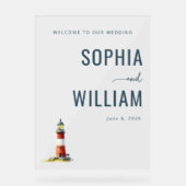 Elegant Navy Lighthouse Acrylschild (Vorderseite)