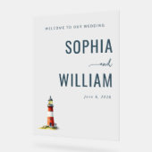 Elegant Navy Lighthouse Acrylschild (Winkel)