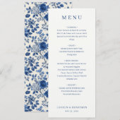 Elegant Navy Menu Template Menükarte (Vorne/Hinten)