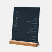 Elegant Navy Minimalist Bar Menu Acrylschild (Winkel)
